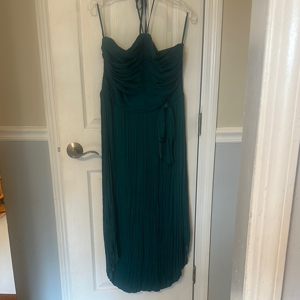 WHBM NWT Elegant Teal Strapless Dress with halter tie option. - Picture 2 of 11